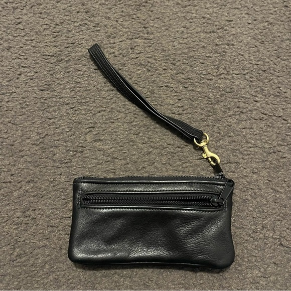Vintage Black Leather Biker Wristlet - Picture 4 of 5